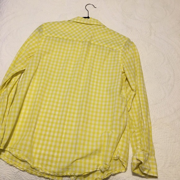 Merona checker yellow/white button down Shirt - Picture 3 of 3